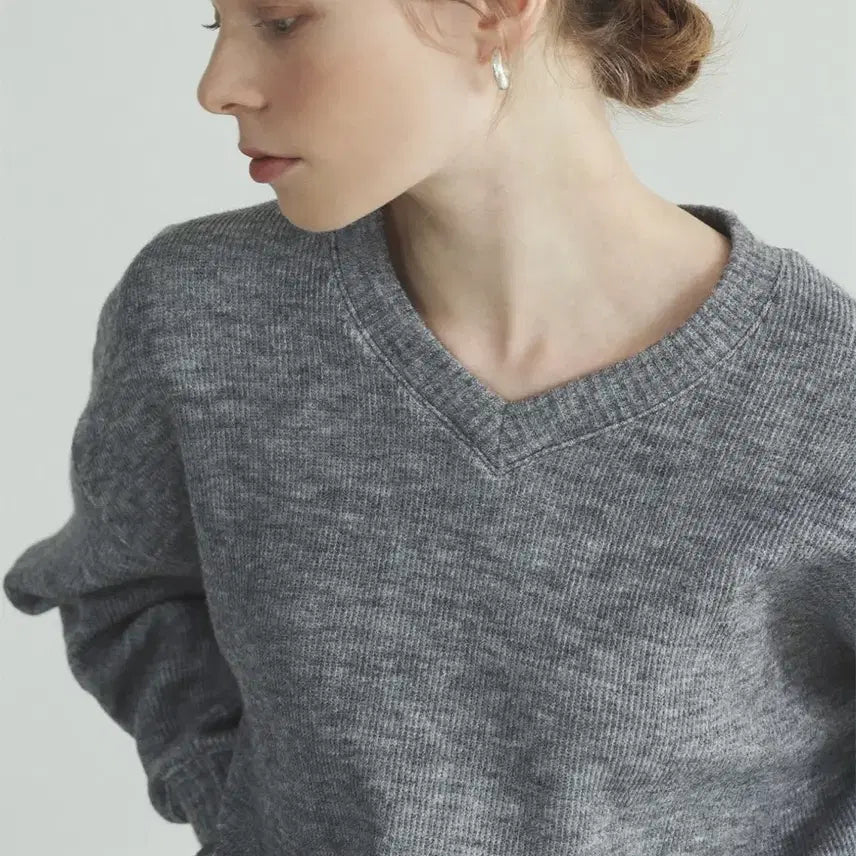 [BUNJANG] DIANA Gray Sweatshirt / 샤무스 DIANA 스웻셔츠 스웨터 그레이컬러