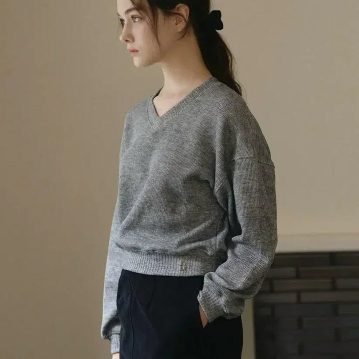 [BUNJANG] DIANA Gray Sweatshirt / 샤무스 DIANA 스웻셔츠 스웨터 그레이컬러