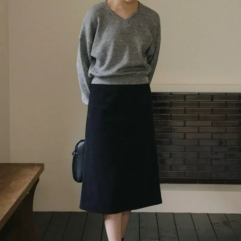 [BUNJANG] DIANA Gray Sweatshirt / 샤무스 DIANA 스웻셔츠 스웨터 그레이컬러