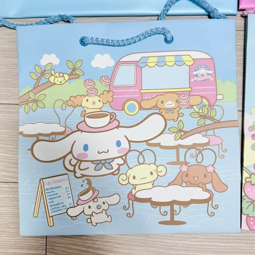 [BUNJANG] Sanrio Cinnamoroll Friends Mocha Chiffon Cappuccino Espresso Milk Shopping Bag / 고전문구 고전 시나모롤 프렌즈 모카 쉬폰 카푸치노 에스프레소 밀크 쇼핑백