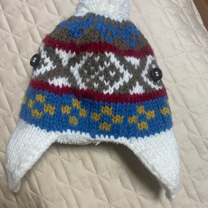 [BUNJANG] Pompom Knit Beanie Hat / 폼폼 비니 귀도리 니트 털모자