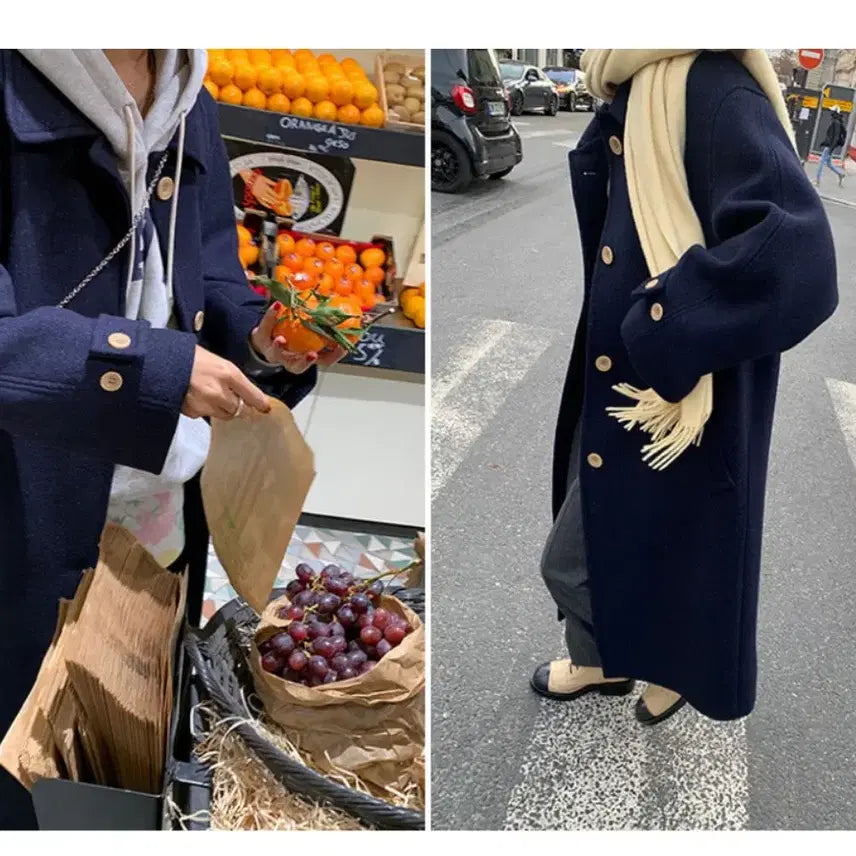 [BUNJANG] Modestmood Nouvel Coat Navy / 모데스트무드 누벨코트 네이비