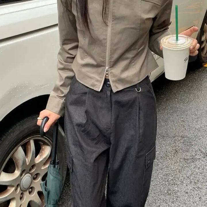 [BUNJANG] Khaki Slim Fit Short Jacket / 카키 자켓