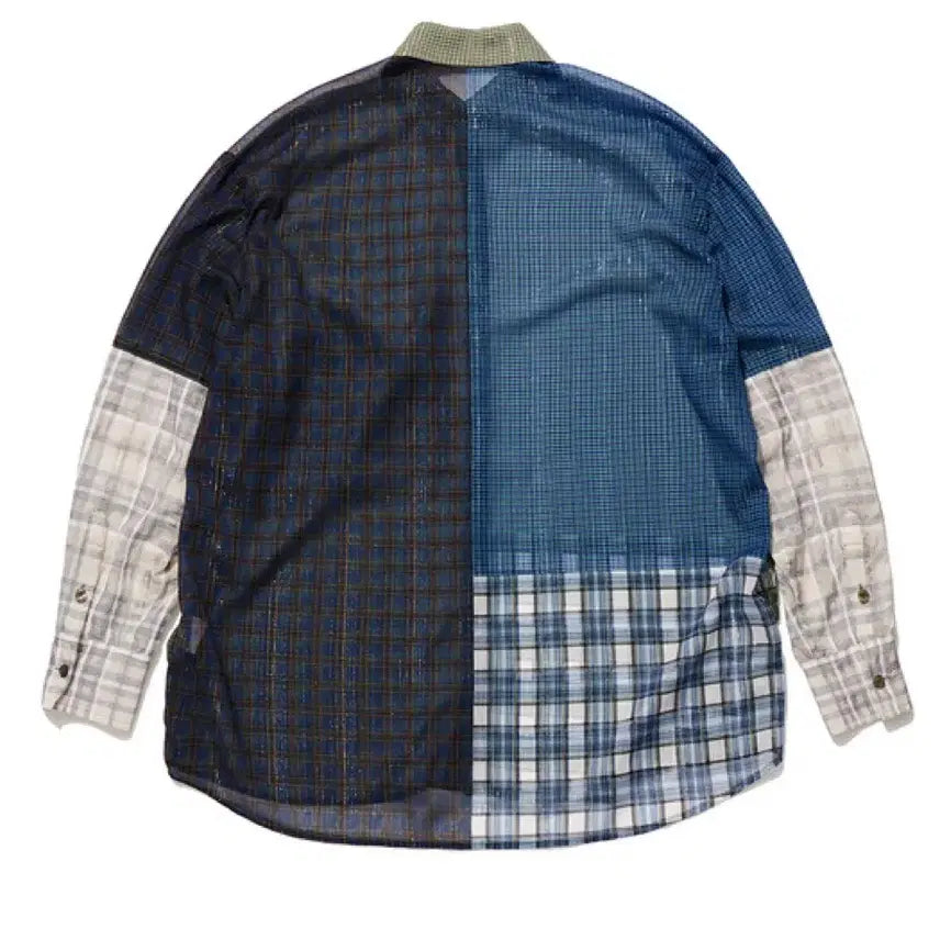 [BUNJANG] Open Y Y Mixed Check Shirt - Green / 오픈와이와이 MIXED CHECK SHIRT 그린