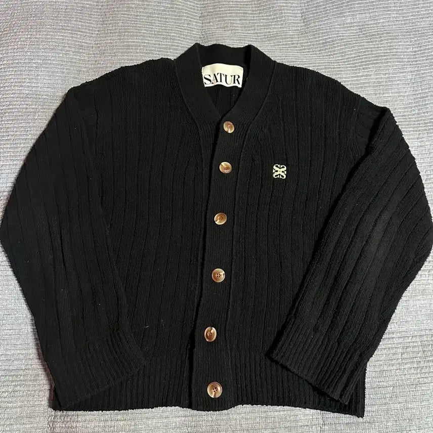 [BUNJANG] Seter Faro Boucle Cardigan - Black / (L) 세터 파로 부클 가디건 블랙