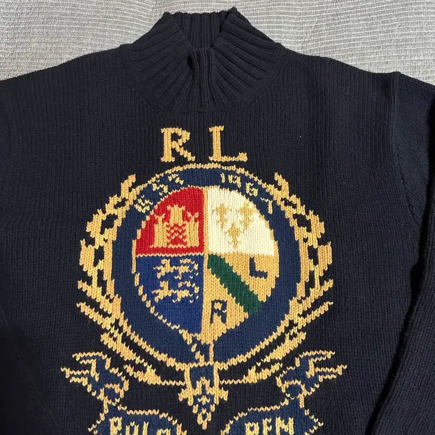 [BUNJANG] Polo Crest Mock Neck Knit Sweater / (2XL) 폴로 크레스트 모크넥 니트