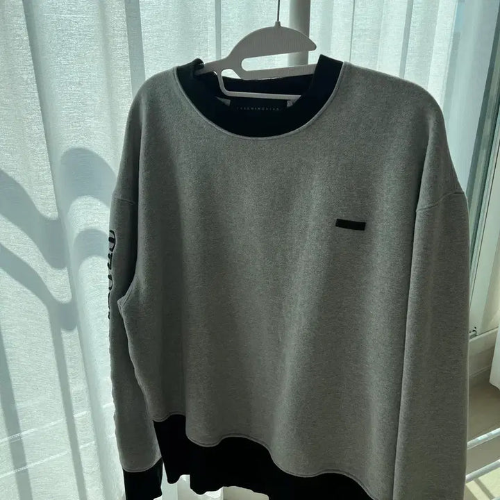 [BUNJANG] Trimmingbird Oblique Line Sweatshirt Gray / 트리밍버드 Oblique Line Sweat Shirt (그레이)