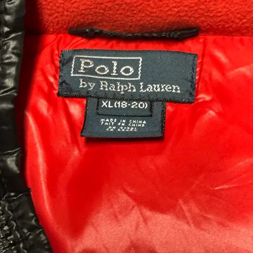 [BUNJANG] Polo Big Pony Black/Red Padded Jacket / 폴로 빅포니 유광 검빨패딩