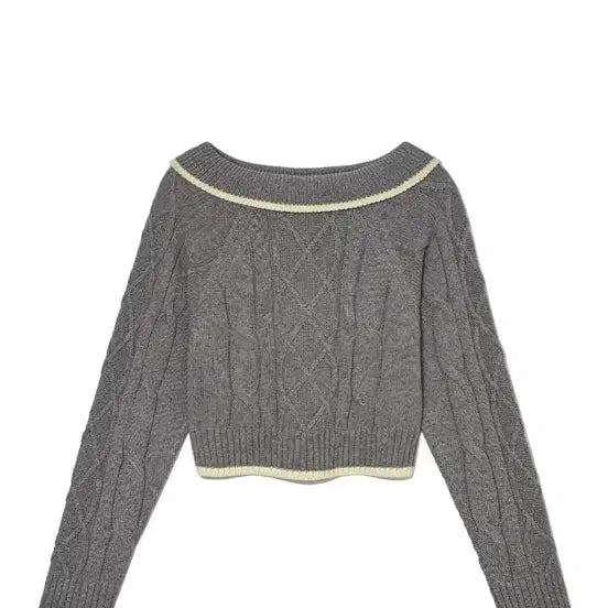 [BUNJANG] Basic Cable Knit Off-Shoulder Top (S) / 기준 케이블 오프숄더 니트 S
