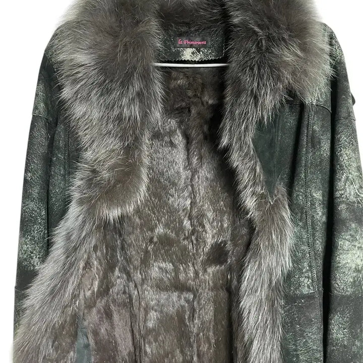 [BUNJANG] Vintage Suede Real Fur Jacket Long Coat / JPN 스웨이드 리얼 퍼자켓 롱코트 다크웨어오네갸루락시크그런지펑크고스고딕