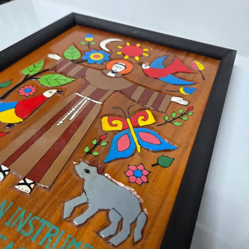 [BUNJANG] 1970s El Salvador Jesus Wood Carving Frame / 70년대 엘살바도르 가톨릭 예수님 나무조각 액자 성물