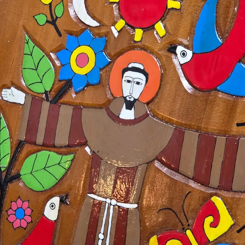 [BUNJANG] 1970s El Salvador Jesus Wood Carving Frame / 70년대 엘살바도르 가톨릭 예수님 나무조각 액자 성물