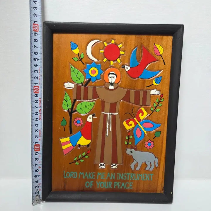 [BUNJANG] 1970s El Salvador Jesus Wood Carving Frame / 70년대 엘살바도르 가톨릭 예수님 나무조각 액자 성물