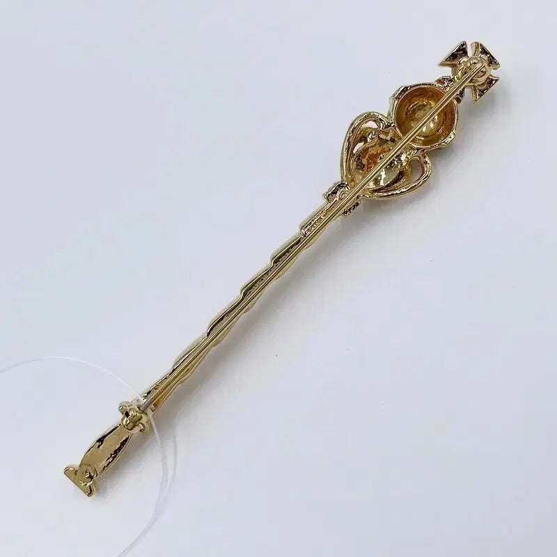 [BUNJANG] Nina Ricci Scepter Brooch Blue Cabochon / 초희귀!! 니나리치 80s 빈티지 지팡이 셉터 브로치 블루 카보숑 민트급