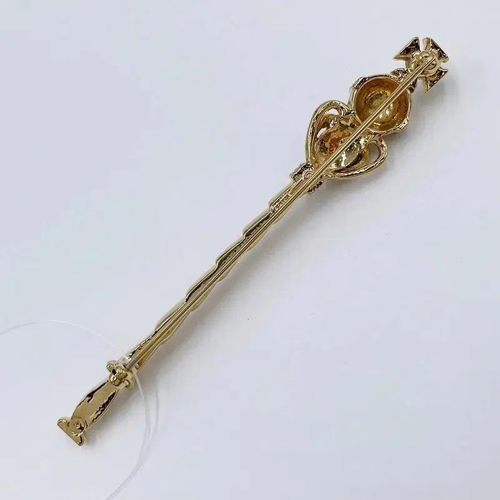 [BUNJANG] Nina Ricci Scepter Brooch Blue Cabochon / 초희귀!! 니나리치 80s 빈티지 지팡이 셉터 브로치 블루 카보숑 민트급