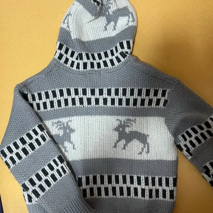 [BUNJANG] Welldone Hooded Knit Zip-up Jacket / 웰던 후드 니트 집업 자켓