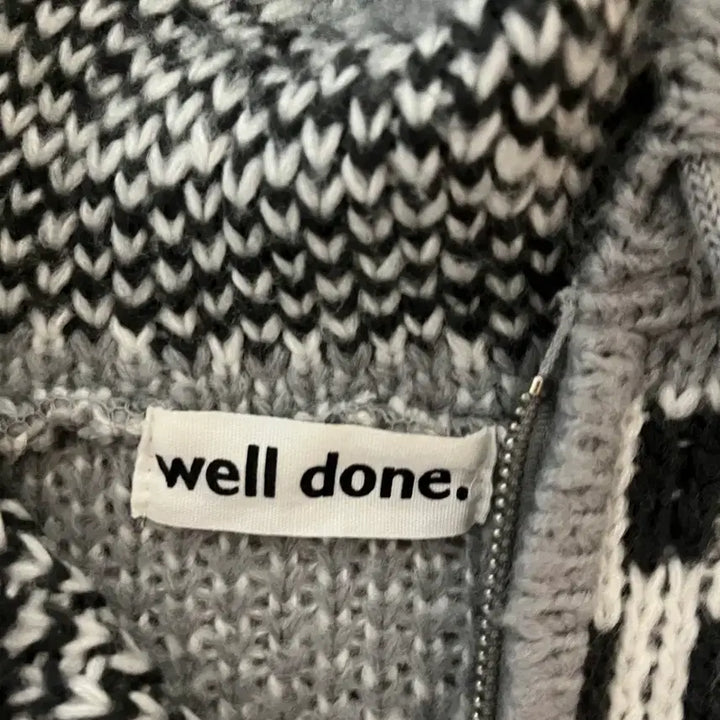 [BUNJANG] Welldone Hooded Knit Zip-up Jacket / 웰던 후드 니트 집업 자켓