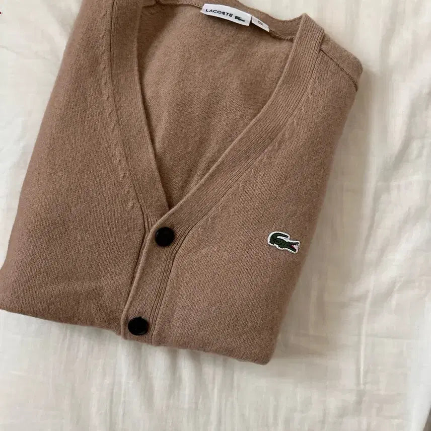 [BUNJANG] Lacoste Brown Pocket Cardigan / 정품 라코스테 브라운 포켓가디건:) 희귀 빈티지 ㅠㅠ