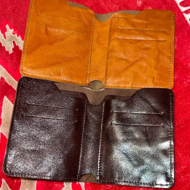[BUNJANG] Vintage Aging Leather Wallet / 빈티지 에이징 주름 가죽지갑 (소가죽) 지갑 카드지갑