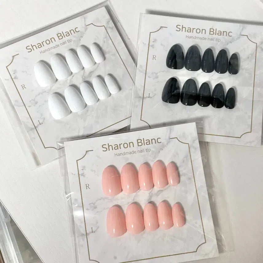 [BUNJANG] Sharon Blanc Nail Tip - 14 Shapes / *할인가* 원컬러 네일팁 / 14종 쉐입