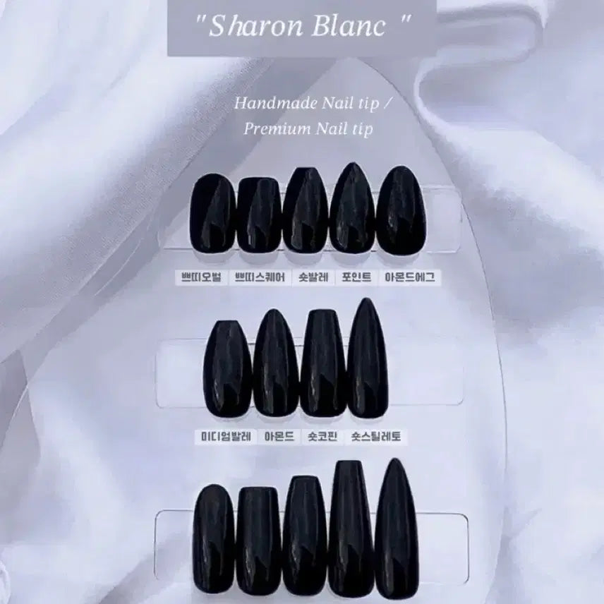 [BUNJANG] Sharon Blanc Stone Silver Opal Glitter Nail Tip Set / *할인가* 스톤 실버 오팔 글리터 네일팁 / 14종 쉐입