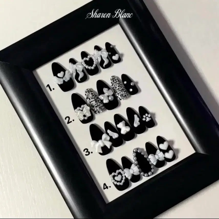 [BUNJANG] Sharon Blanc Tweed Nail Tips (14 Shapes) / *할인가* 무광 양산형 지뢰계 엔젤코어 트위드 네일팁 / 14종쉐입