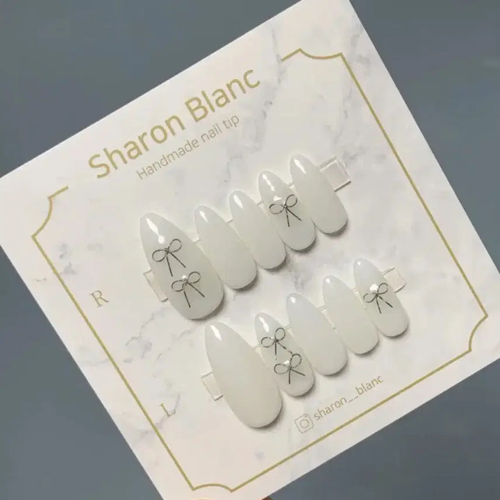 [BUNJANG] Sharon Blanc Wire Ribbon Nail Tips - 14 Shapes / *할인가* 와이어 리본 네일팁 / 14종 쉐입