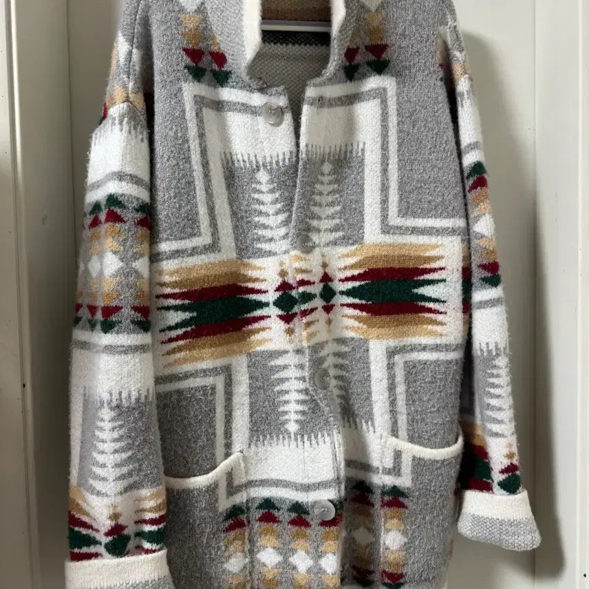 [BUNJANG] Western Navajo Pattern Cardigan / 웨스턴 나바호 패턴 가디건