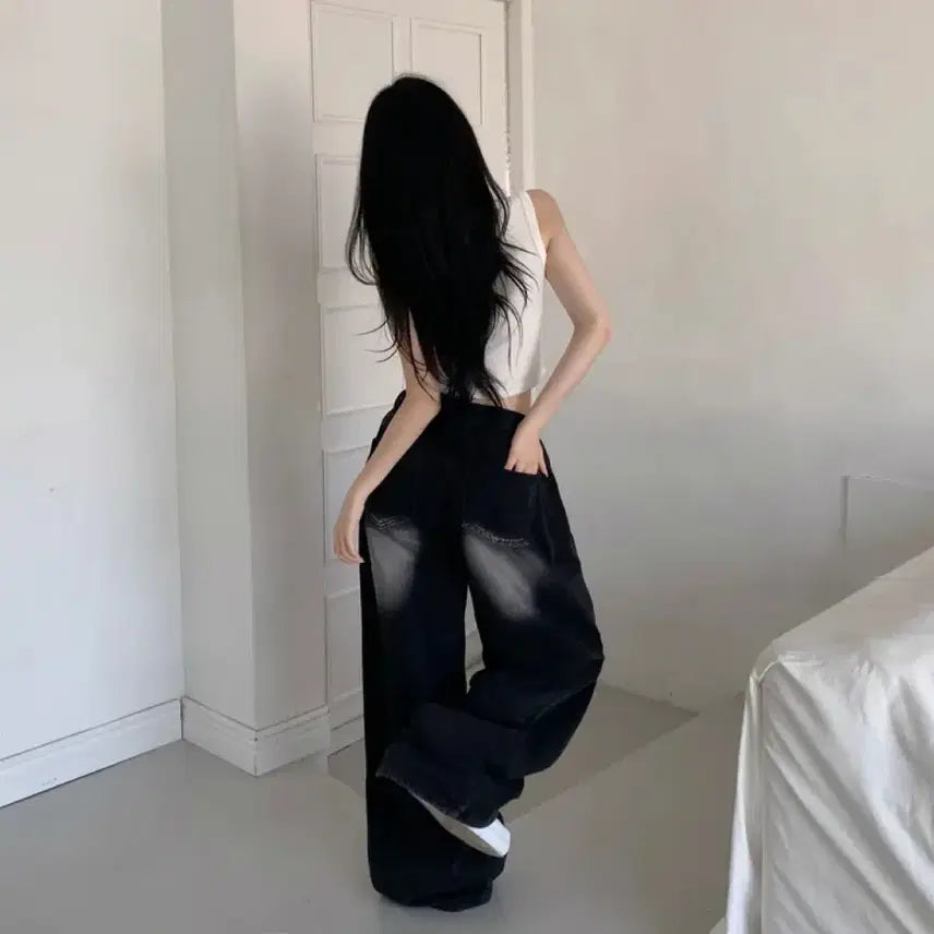 [BUNJANG] Jasminebell Casio Loik Nodi Vintage Washing Pants / 에이블리 자스민벨 카시오 로이크 노디 빈티지 워싱 팬츠