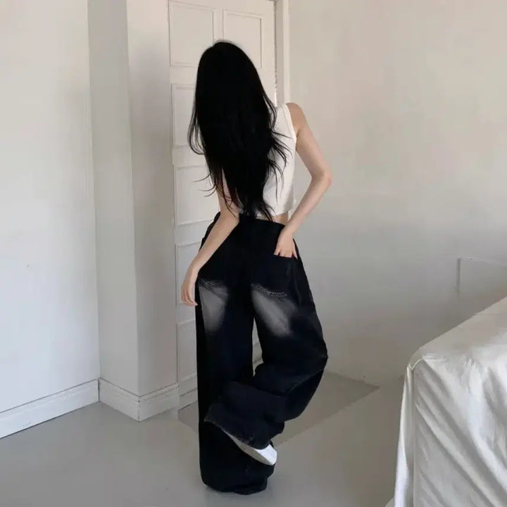 [BUNJANG] Jasminebell Casio Loik Nodi Vintage Washing Pants / 에이블리 자스민벨 카시오 로이크 노디 빈티지 워싱 팬츠