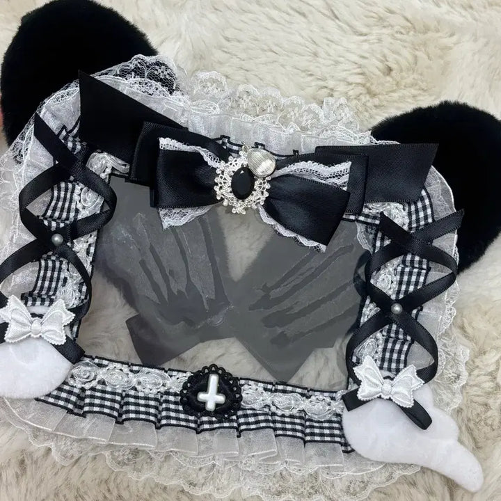 [SOLD OUT] 커플 레이스 탑로더 탑꾸 포카홀더 블랙 리본