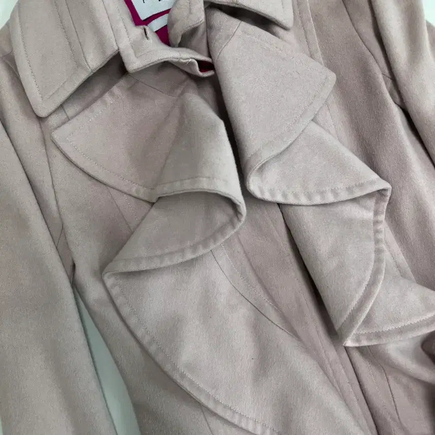 [BUNJANG] Yves Saint Laurent Pink Frill Coat / [정품]입생로랑 핑크 프릴 장식 코트