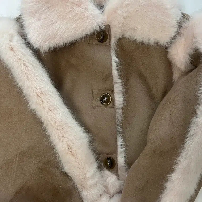 [BUNJANG] 3 Times Bunny Fur Coat Brown / 쓰리타임즈 버니퍼 코트 브라운