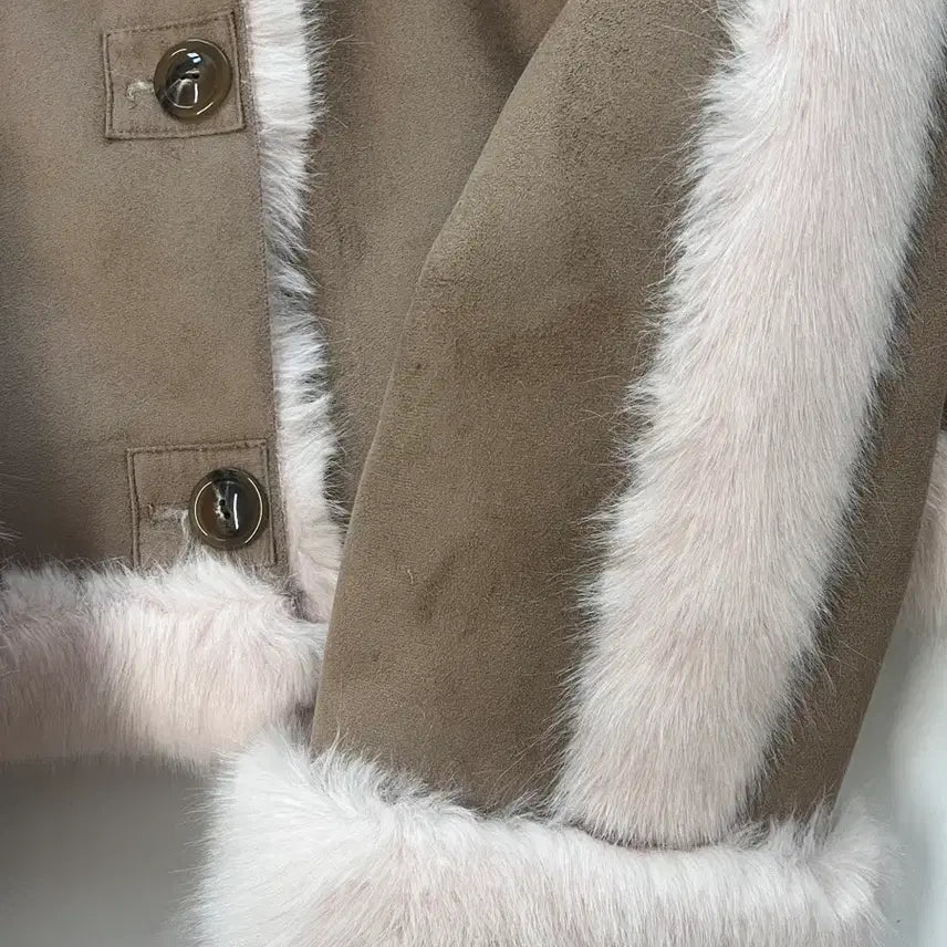 [BUNJANG] 3 Times Bunny Fur Coat Brown / 쓰리타임즈 버니퍼 코트 브라운