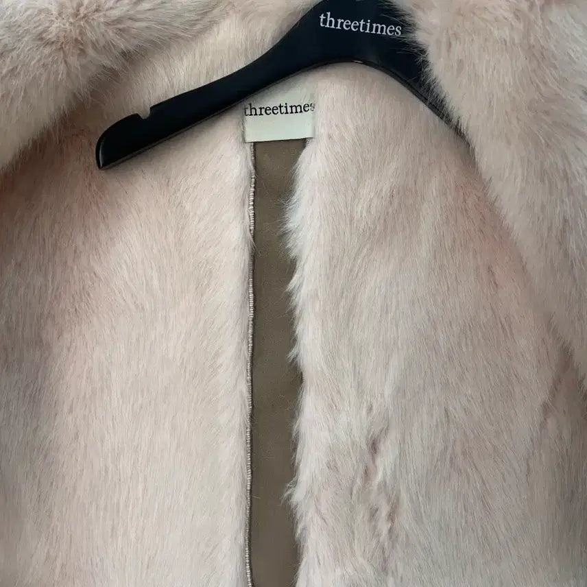 [BUNJANG] 3 Times Bunny Fur Coat Brown / 쓰리타임즈 버니퍼 코트 브라운
