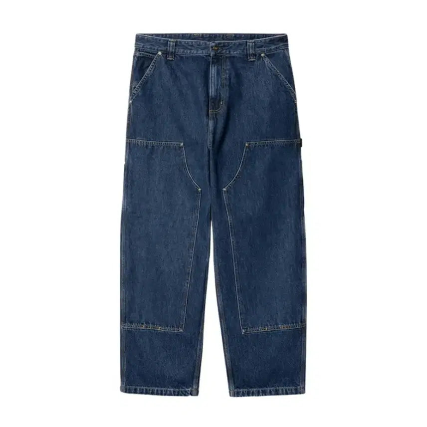 [BUNJANG] Carhartt WIP Double Knee Pants Blue Stone Washed / XL 칼하트 WIP 루즈핏 더블니 팬츠 블루 스톤 워시드