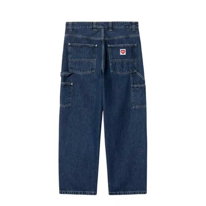 [BUNJANG] Carhartt WIP Double Knee Pants Blue Stone Washed / XL 칼하트 WIP 루즈핏 더블니 팬츠 블루 스톤 워시드