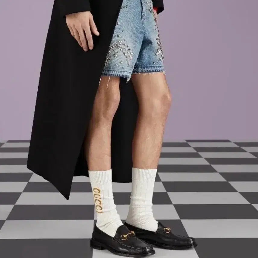[BUNJANG] Gucci Logo Socks (White, Size S) / 새상품 구찌 양말 로고 삭스 롱삭스 화이트 S 사이즈 풀박스