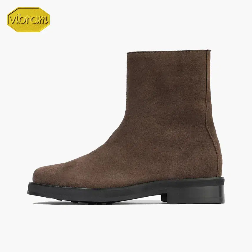 [BUNJANG] Firenze Atelier 9800-QS Suede Zip-up Boots / [260] 피렌체아뜨리에 9800-QS [BROWN] 스웨이드 집업부츠