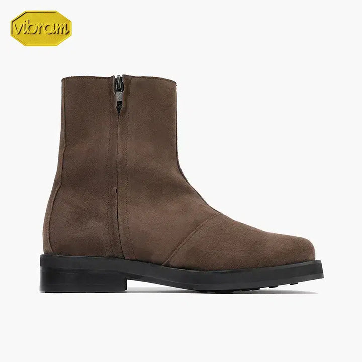 [BUNJANG] Firenze Atelier 9800-QS Suede Zip-up Boots / [260] 피렌체아뜨리에 9800-QS [BROWN] 스웨이드 집업부츠