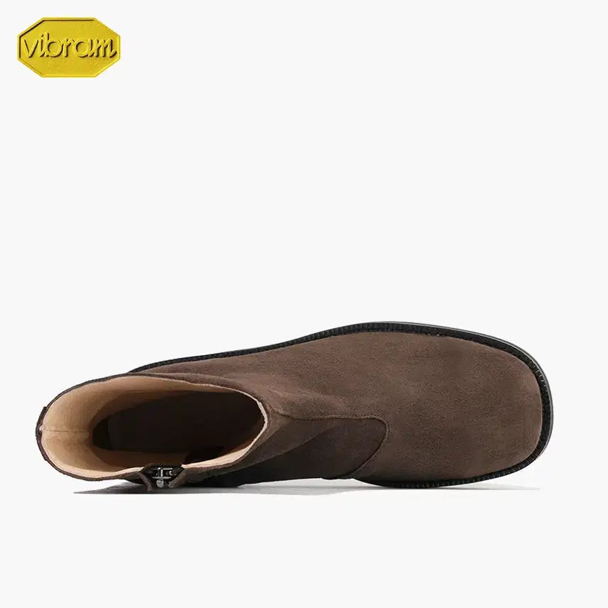 [BUNJANG] Firenze Atelier 9800-QS Suede Zip-up Boots / [260] 피렌체아뜨리에 9800-QS [BROWN] 스웨이드 집업부츠
