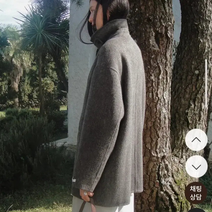 [BUNJANG] Slow and Hand Made High Neck Wool Half Coat / 슬로우앤드 핸드메이드 하이넥 울 하프코트 원가 189000원