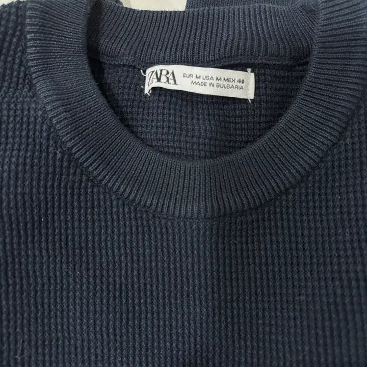 [BUNJANG] ZARA Basic Structure Knit Sweater (Navy) - M Size / (무료배송) [M] 자라 베이직 스트럭처 니트 스웨터 (네이비)