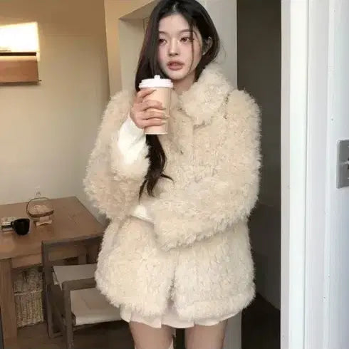 [BUNJANG] Classic Blanc Faux Fur Jacket (Beige) / 클래식블랑 무스탕 퍼자켓 [베이지]