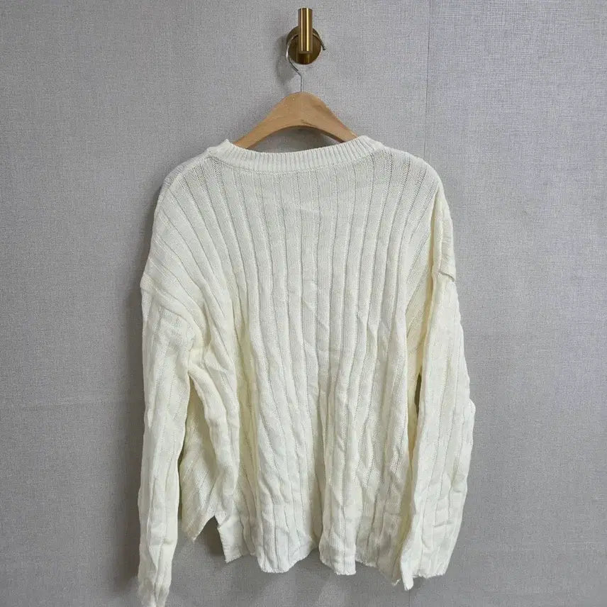 [BUNJANG] Ivory Ribbed Knit Top / 여성 아이보리 골지 니트 F