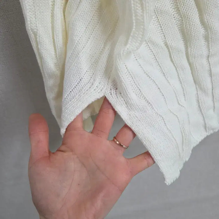 [BUNJANG] Ivory Ribbed Knit Top / 여성 아이보리 골지 니트 F