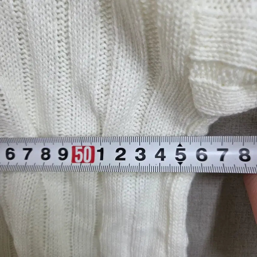 [BUNJANG] Ivory Ribbed Knit Top / 여성 아이보리 골지 니트 F