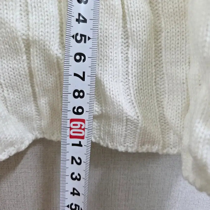 [BUNJANG] Ivory Ribbed Knit Top / 여성 아이보리 골지 니트 F