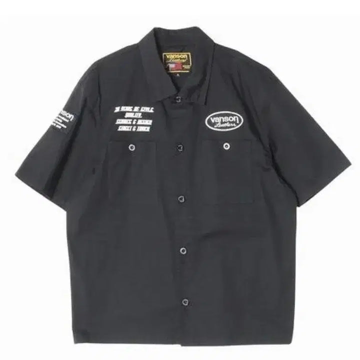[BUNJANG] Vanson Black Work Shirt / Vanson 반팔 워크 셔츠 블랙