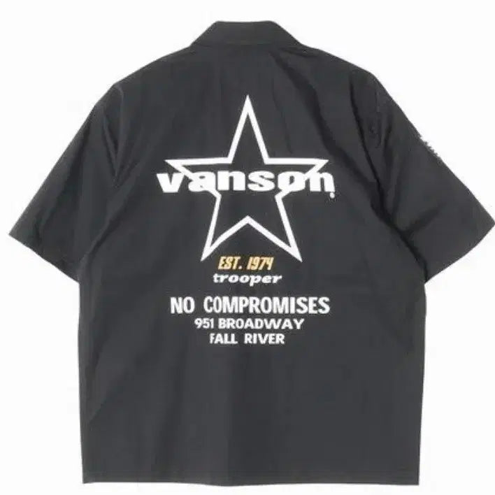 [BUNJANG] Vanson Black Work Shirt / Vanson 반팔 워크 셔츠 블랙